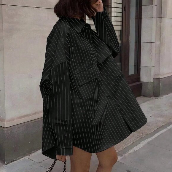 Black Casual Women's Long Sleeve Shirt - Picture 5 of 6